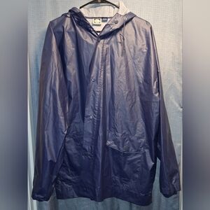 G H Bass and Co. Men's Navy Hooded Rain Jacket XL